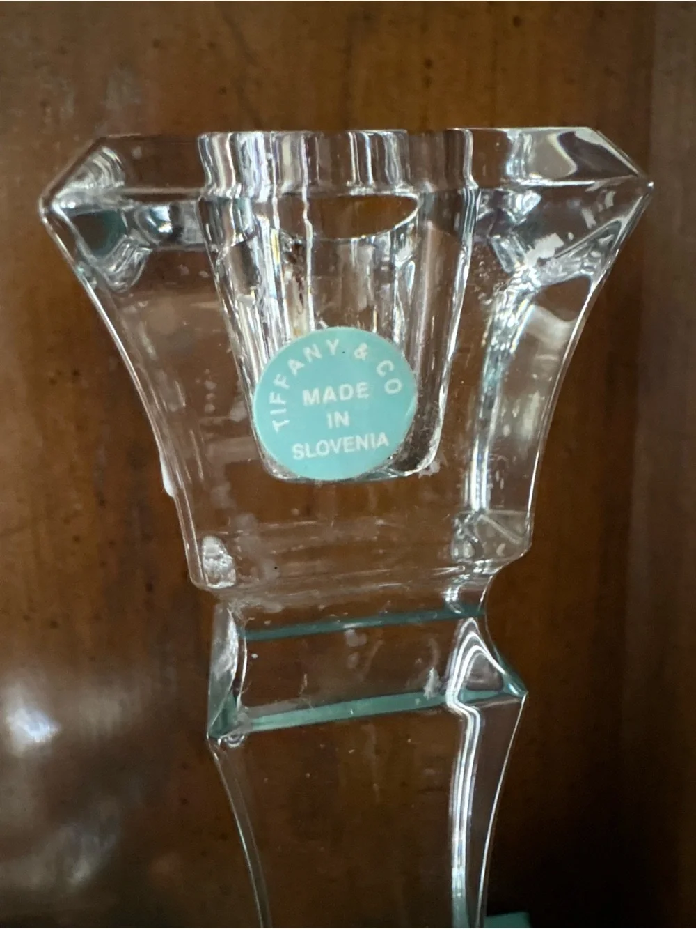 Tiffany & Co. Crystal Candlestick Pair Made In Slovenia